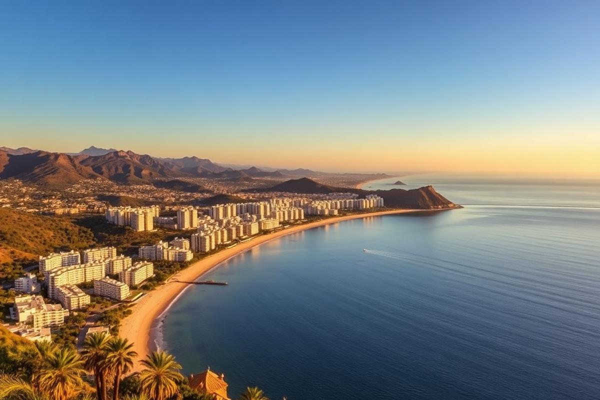 Panorámakép a Costa del Sol tengerpartjáról